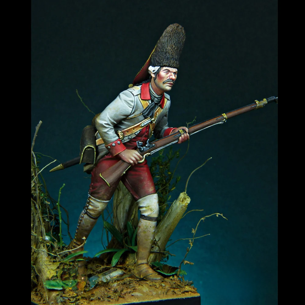 Resin Model figure, GK, 1/24 Spanish Grenadier Regimiento Zamora, Pensacola, 1781, Unassembled and unpainted kit