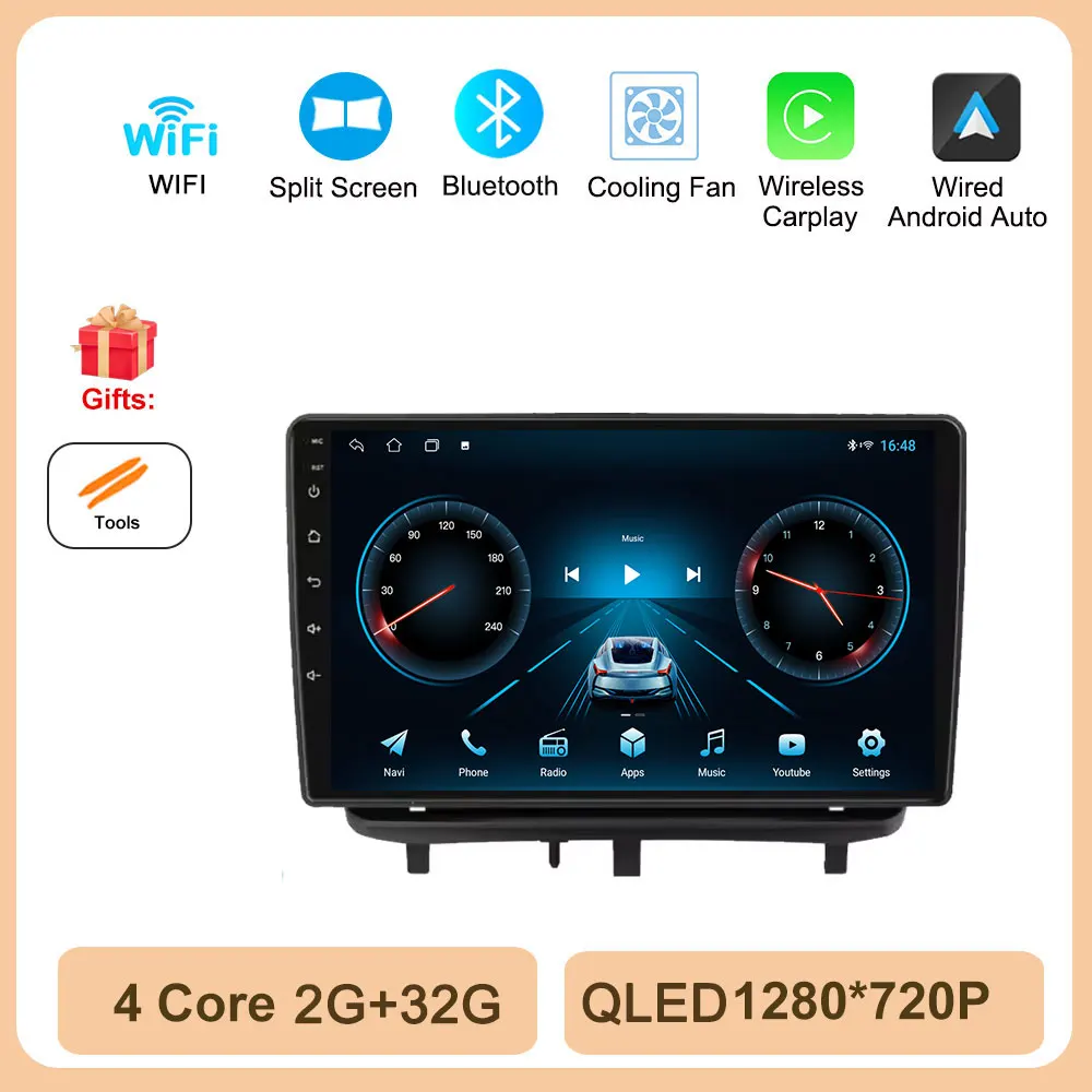 4G Autoradio voor Opel Corsa D 2007-2012 Multimedia Video Player Android 14 Draadloze Carplay Qled Scherm DSP Stereo GPS Navi