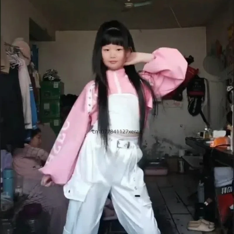 Baile callejero para niños, hip-hop, ropa de moda, ropa de actuación de baile de Jazz para niñas, conjunto completo de pasarela modelo de moda