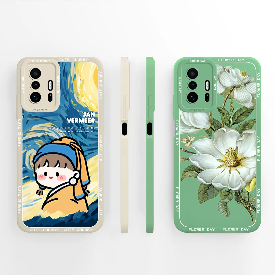 For Xiaomi 11T 11T Pro Cases Beautiful Flower Girl Antifouling Protective Drop-Resistant Phone Cover For xiaomi 11t pro Coque