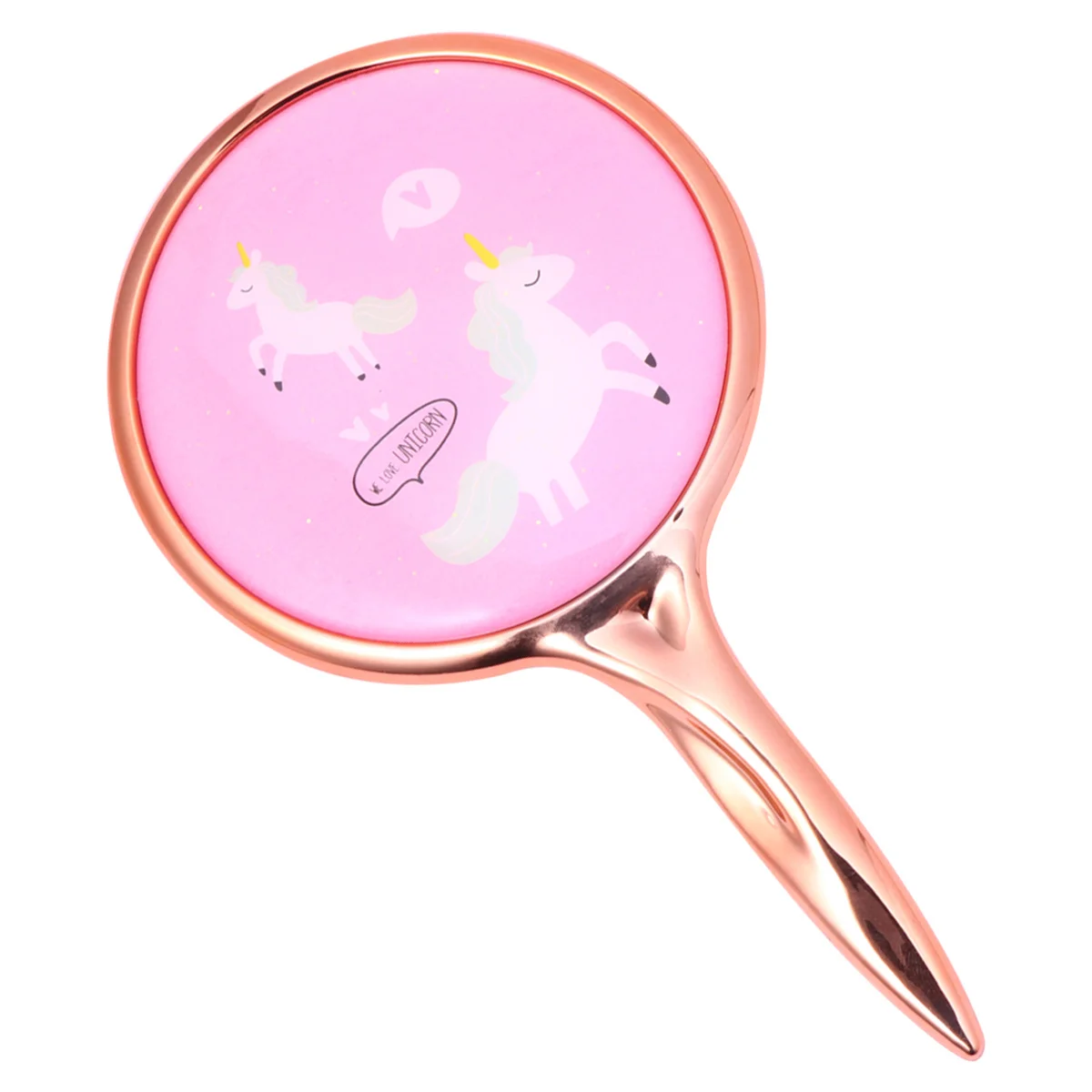 Mini miroir de maquillage rond Portable rose, miroir Compact à motif licorne élégant pour la maison, le Salon et les voyages