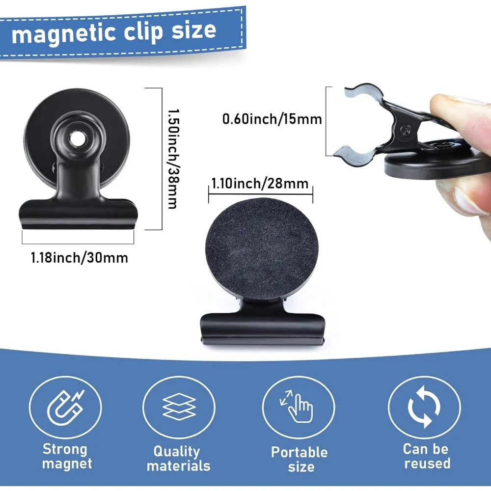 10 Pcs Magnetic Clips Fridge Magnets have Anti-scratch Sticky Pads,Magnets for Whiteboard