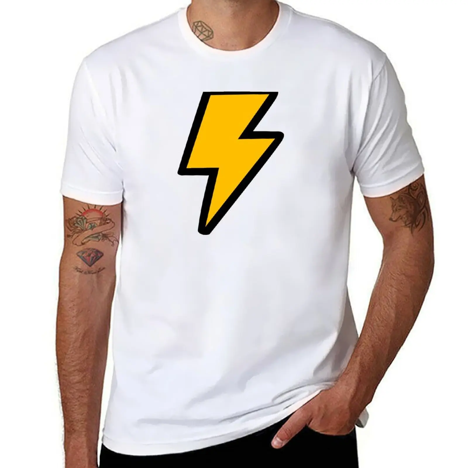 

Cartoon Lightning Bolt T-Shirt t shirts for man cotton t shirts with prints t shirt personalised T-shirt
