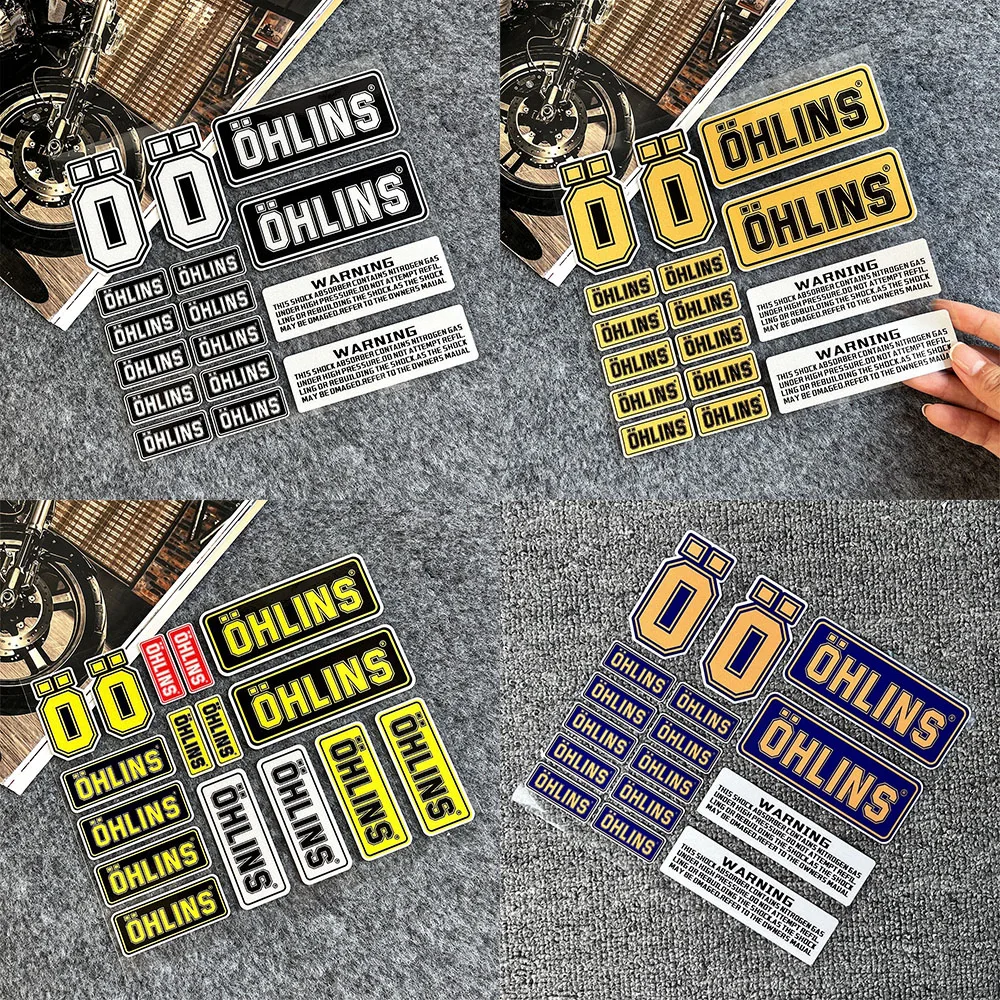 Motorcycle Shock Absorber Modification Reflective Stickers OHLINS Suspension Brake Front Fork Mountain Biking Bumper Decor Decal view 5