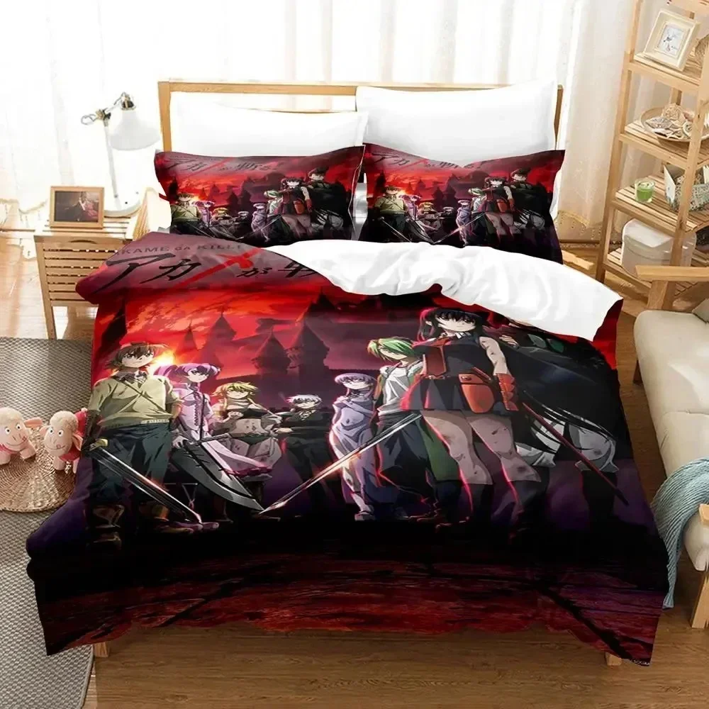 Anime Akame ga Kill Esdeath Bedding Set Duvet Cover Sheet Printed Bed Set Pillowcase Bed Full Queen King Size Comforter Bedroom - view 2