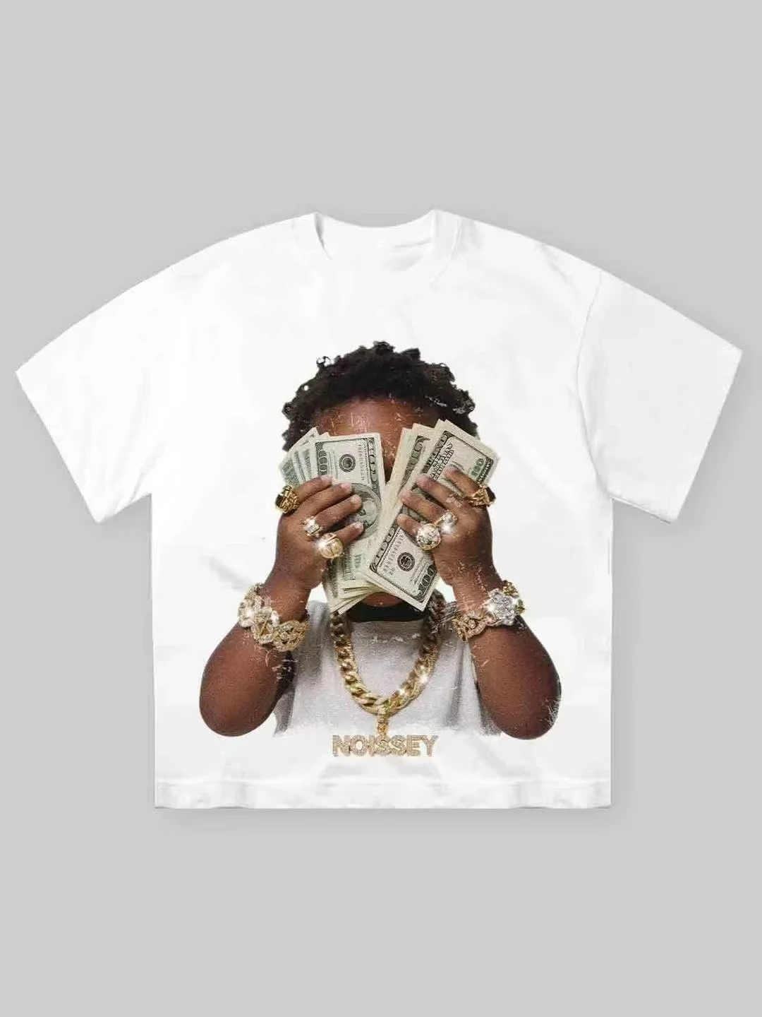 

Streetwear Gothic Harajuku men short-sleeved new American character pattern print design shirt punk hip-hop oversized t shirt