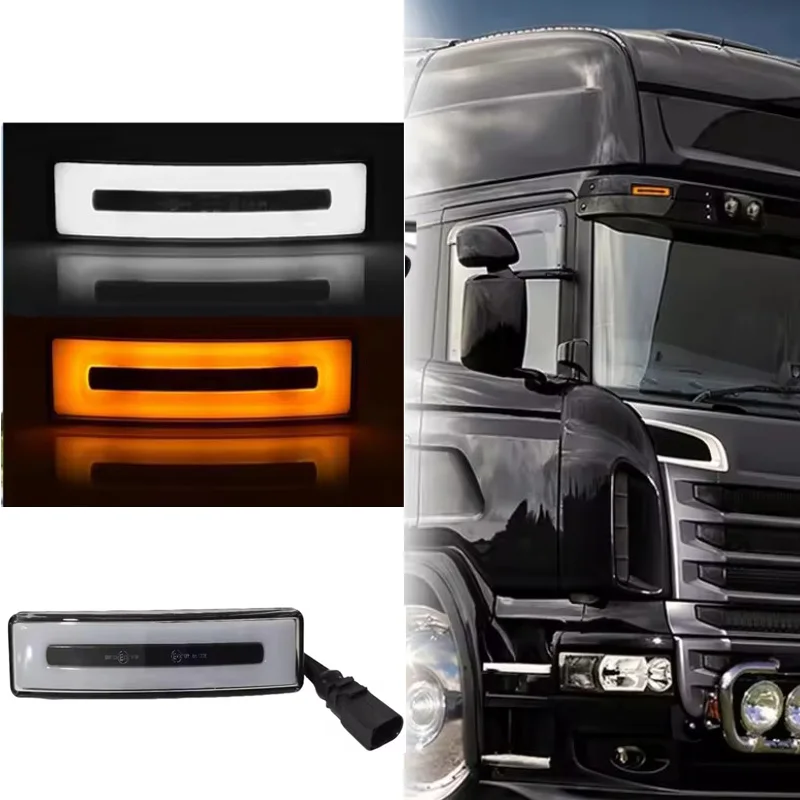 1PC LED Sunvisor Lamp Signal Marker Light  For SCANIA R450 R560 R730 P320 P360 P410 G440 OEM 1798980 1910437 WhiteEmark