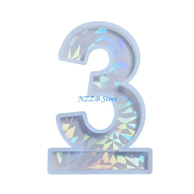 

T21F 0-9 Arabic Numeral Epoxy Resin Mold DIY Craft Digital Number Pendant Silicone Mould Cake Decorating Tools Baking Supply