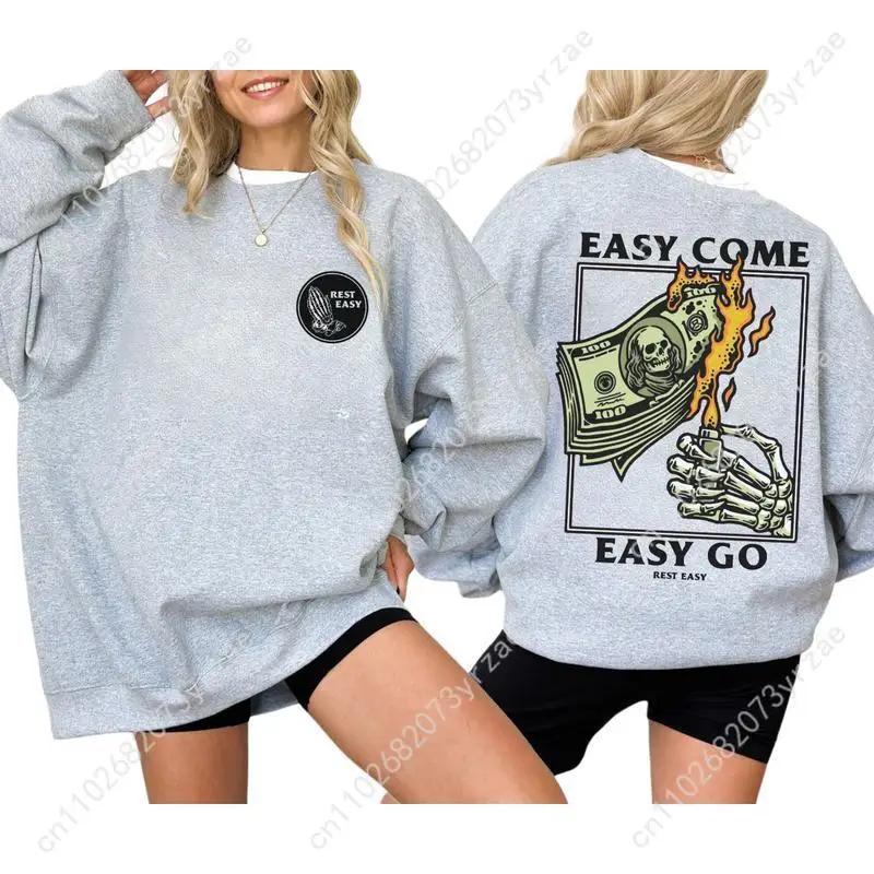 Easy Come Easy Go 2 Retro Sweatshirt Heren Dames Trui Mode Comfortabele Hoodies Sweatshirts Ademende Vintage Tops
