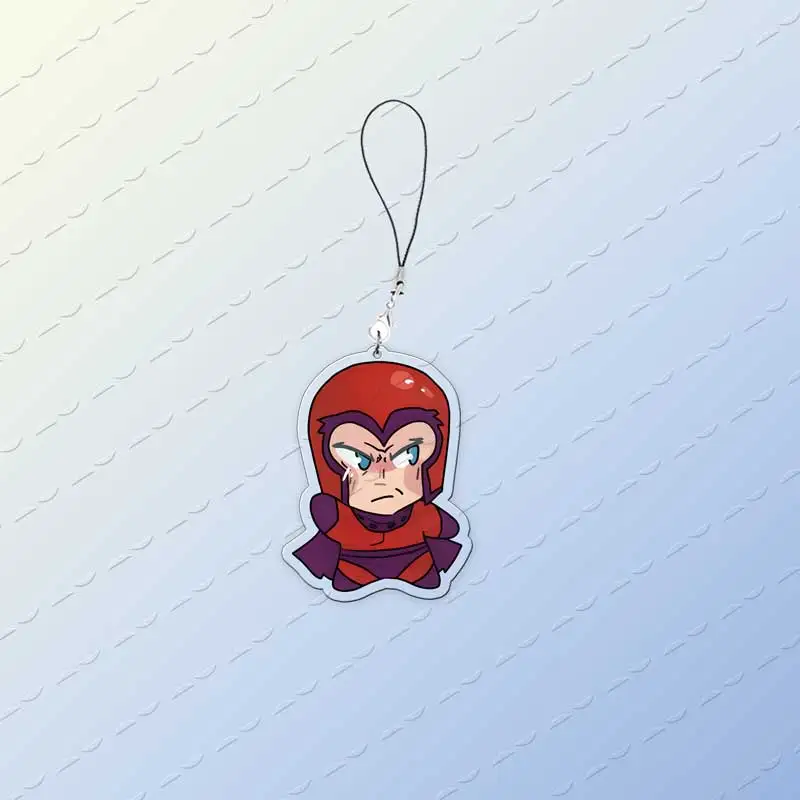 Popular Cute Superhero Chibi Mobile Phone Charms Funny Figures  Acrylic Small Pendant Phone Chain Key Ring Fans Friends Gift