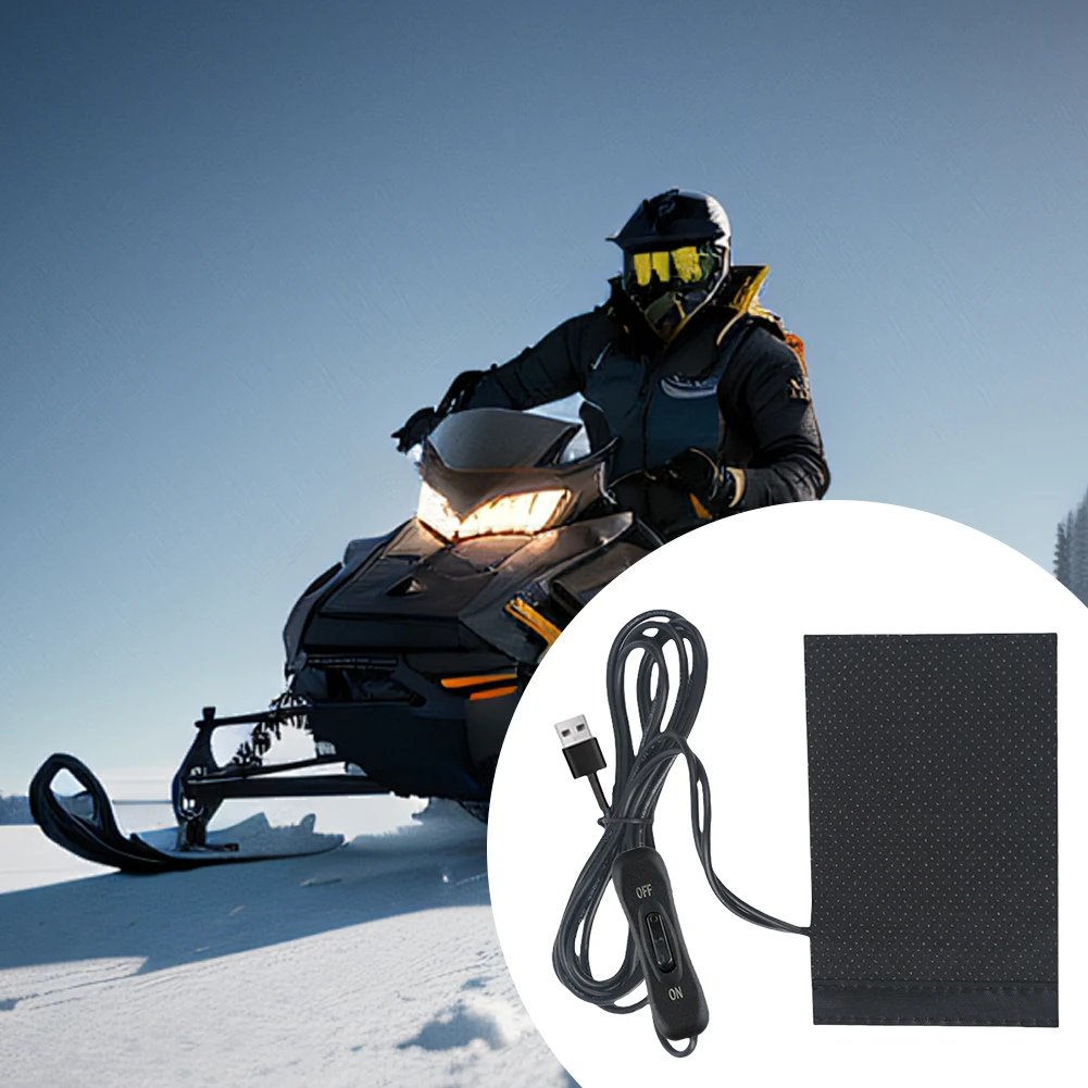 12V USB Motorcycle Heating Handlebar Cover Electric Heated Handgrips Warmer Anti Slip Heated Handle Cover for Outdoor Riding