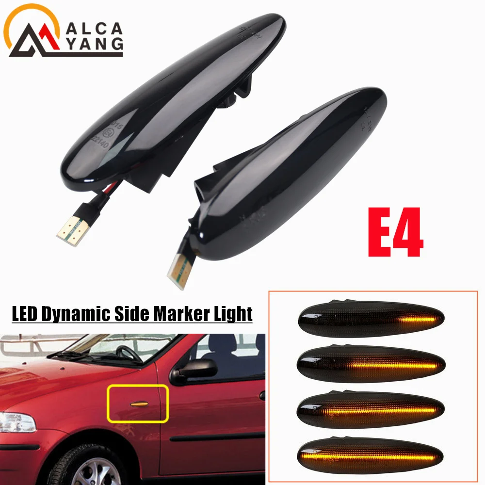 2pcs For Fiat Palio Albea Croma II Bravo Marea Maserati 4200 Grandsport Led Dynamic Side Marker Turn Signal Light Error Free