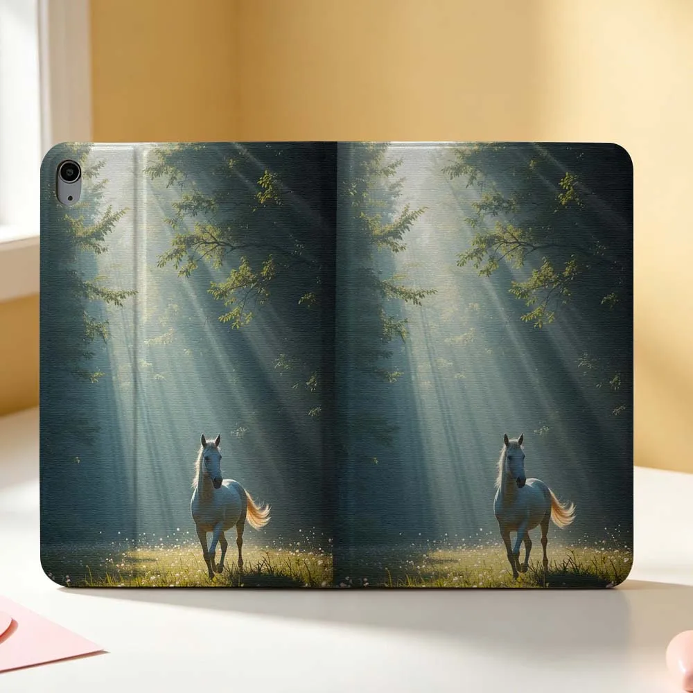 Animals Dark Cool Horse Soft For Apple iPad Pro Mini Air A16 A17 A14 4 5 6 7 6th 12th Gen M5 11 13 M4 Pen Tray Tablet Case