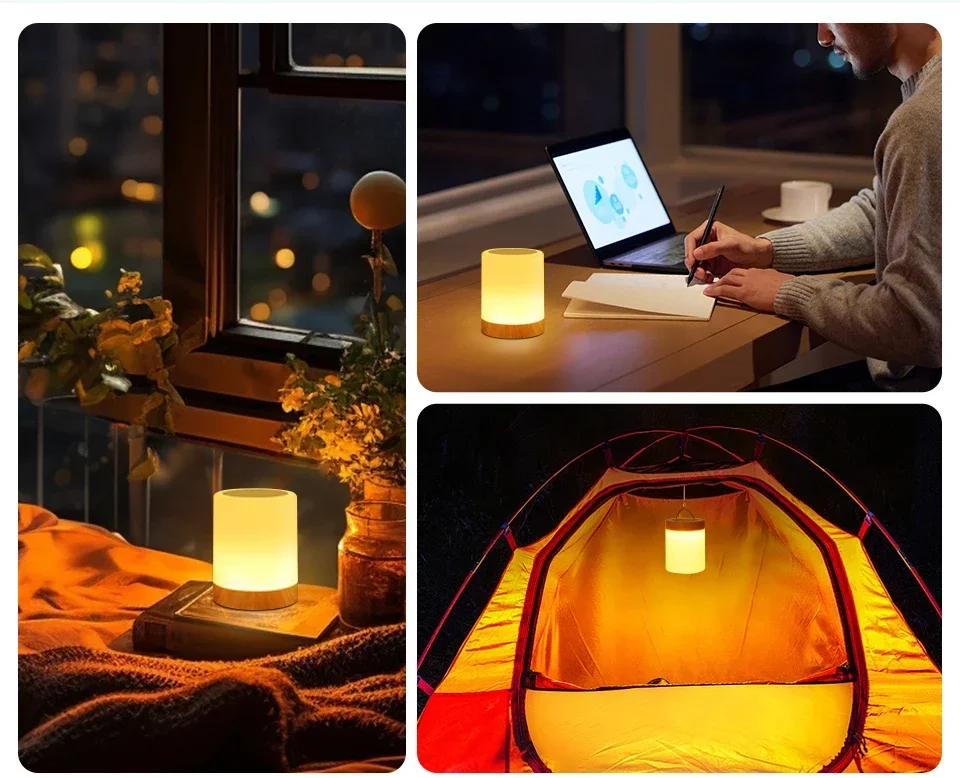 13 Color LED Changing Night Light With Remote Control RGB Touch Dimmable Lamp USB Rechargeable Table Bedside Night Lamp