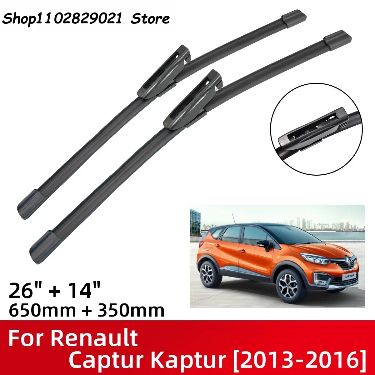 Front Wiper Blades For Renault Captur Kaptur 2013-2016 Windshield Windscreen Window 26\