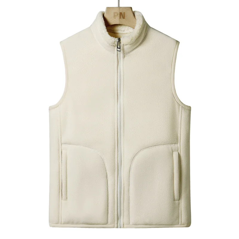 

2023 Cashmere Men Sleeveless Vest Jackets Fashion Wool Male Cotton-Padded Coats Women Warm Waistcoats Clothing 4Xl