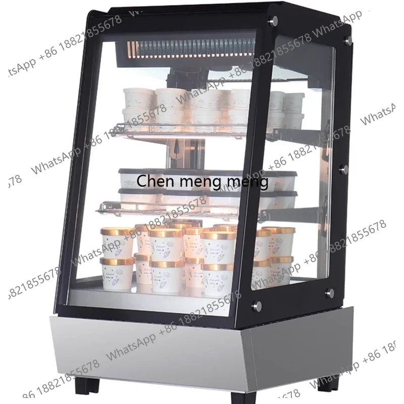 Desktop Freezer Ice Cream Four-Sided Glass Display Candied Hawthorn Beverage Refrigeration