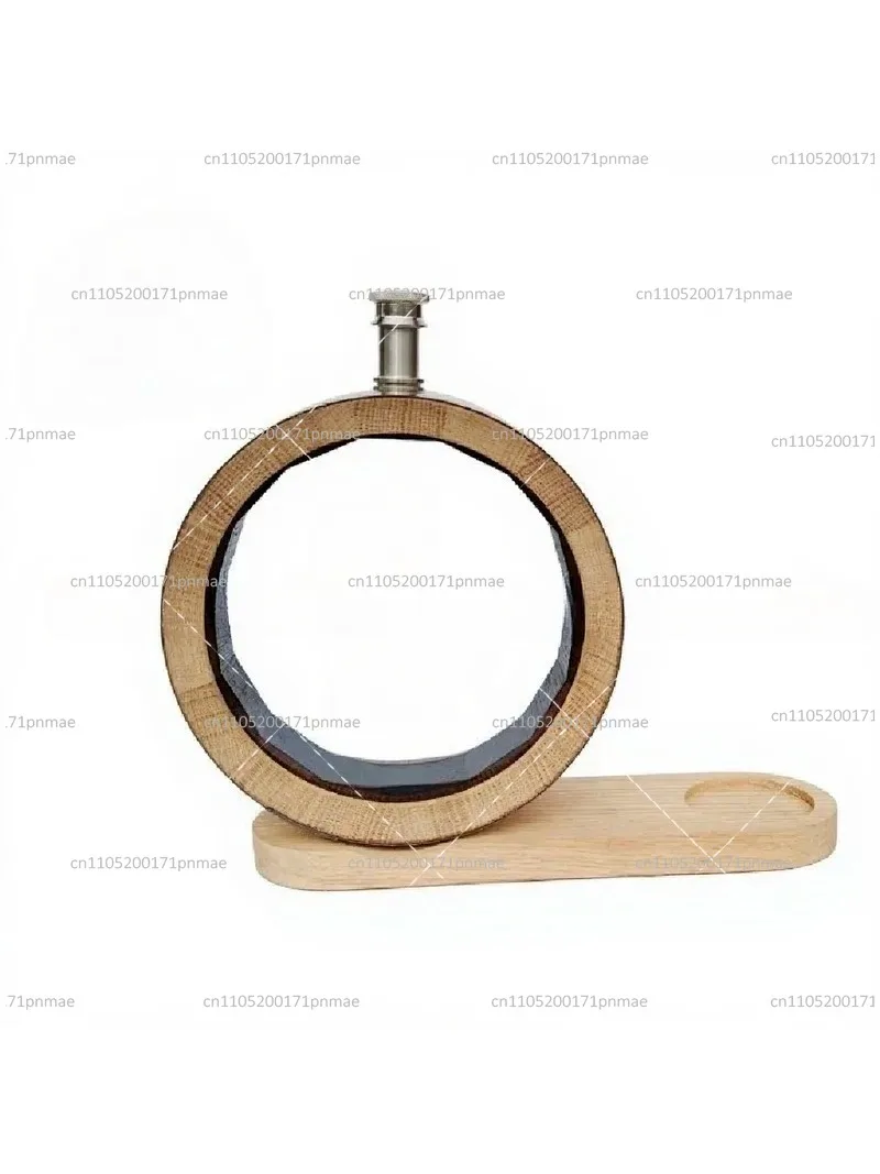 Visible Wooden Oak Barrel for Brewing Storage, Suitable for Whiskey Sherry-Aged Beverages, No-Liner Craft Barrel