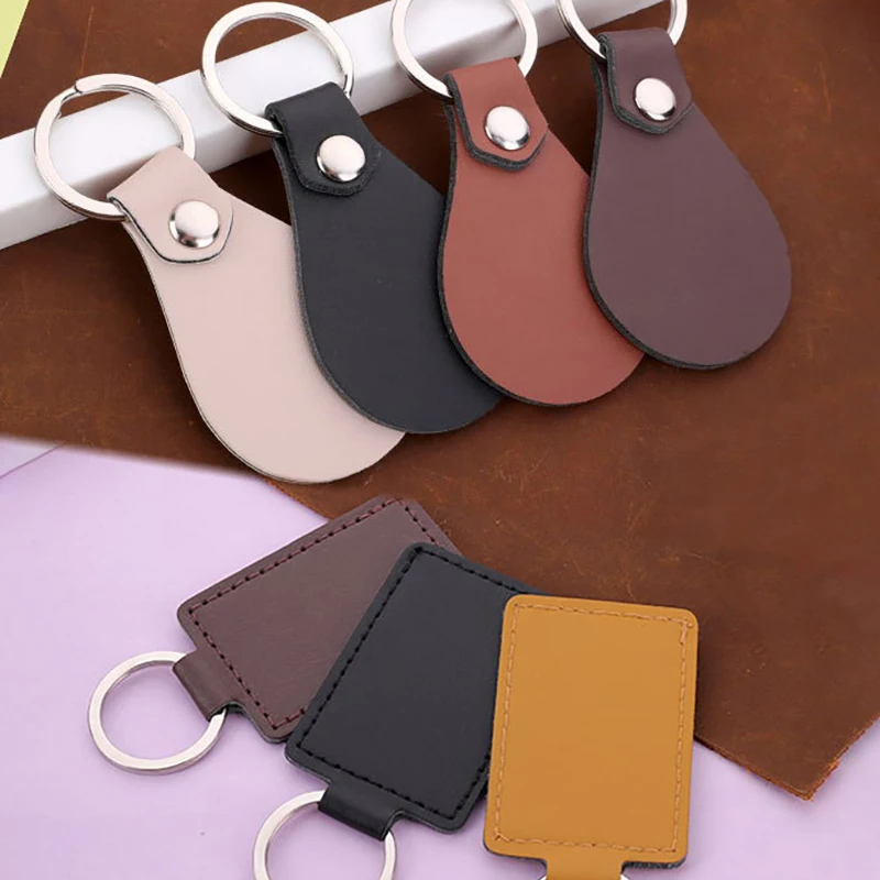 Vintage High Quality Leather Keychain Doorlock Access Case Control Key Fob Tag Protective Card Bag Key Chain Access Key Tag