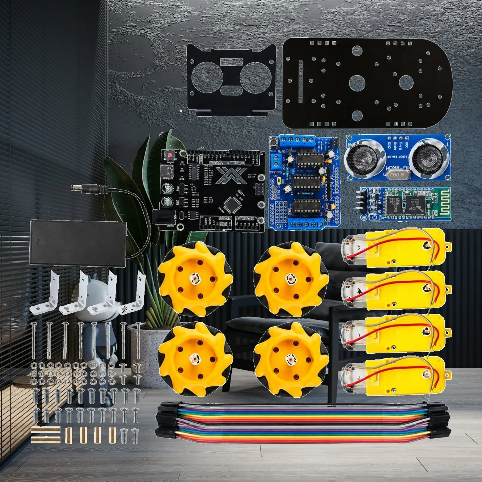 Mecanum Wheel Robot Car Compact Mecanum Wheel Robot Car Kit Programmable Robotics Learning Kit STEM for Coding Learners
