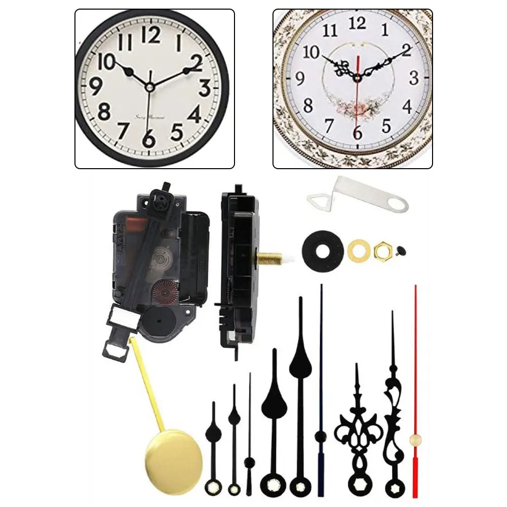 Pendulum Clock Movement 12888 Step Mechanism 20 Mm Shaft 11.7 Mm Thread Fits 4 8 Mm Panels Includes 3 Hand Sets DIY Repair