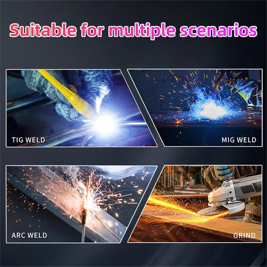 Solar True Color geschweißte Kopfmaske, 2 ARC-Sensoren, breiter Lampenschirm 9–13 für MIG WIG ARC