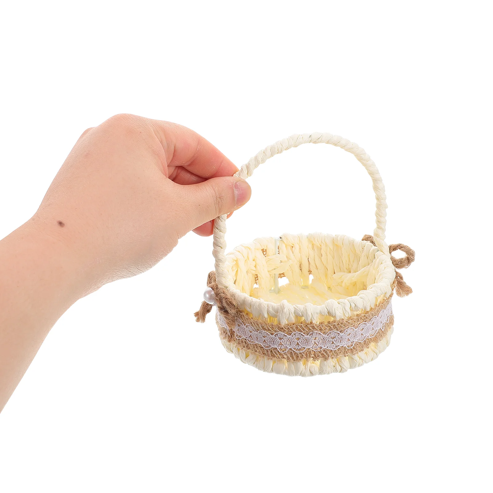 

Imitation Rattan Storage Basket Hamper Mini for Favors Other Wedding Supplies Handwoven Baskets