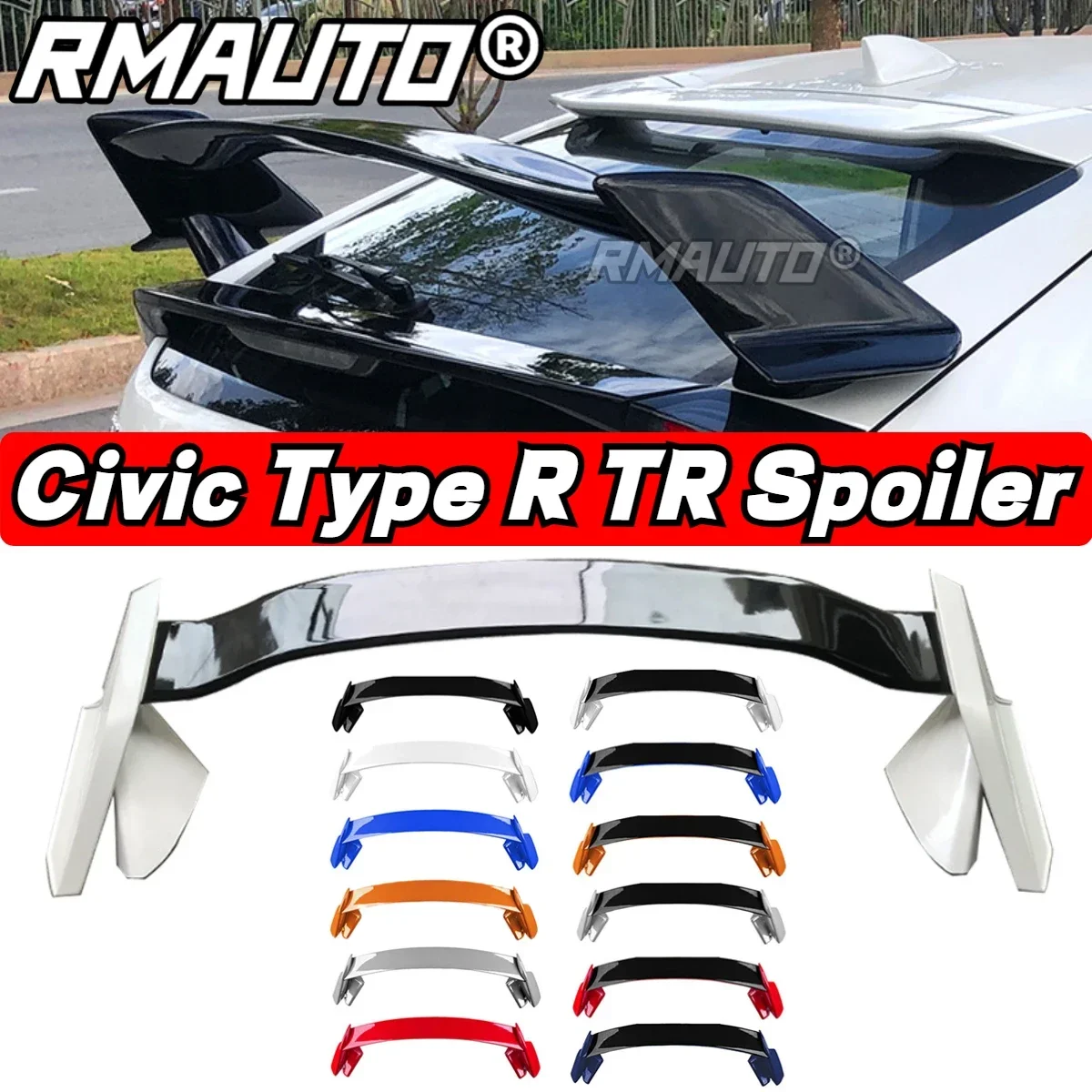 Civic Front Splitter Lip Rear Trunk Spoiler Wing Rear Bumper Lip Body Kit For Honda Civic Sedan Hatchback 2016-2021 Accessories