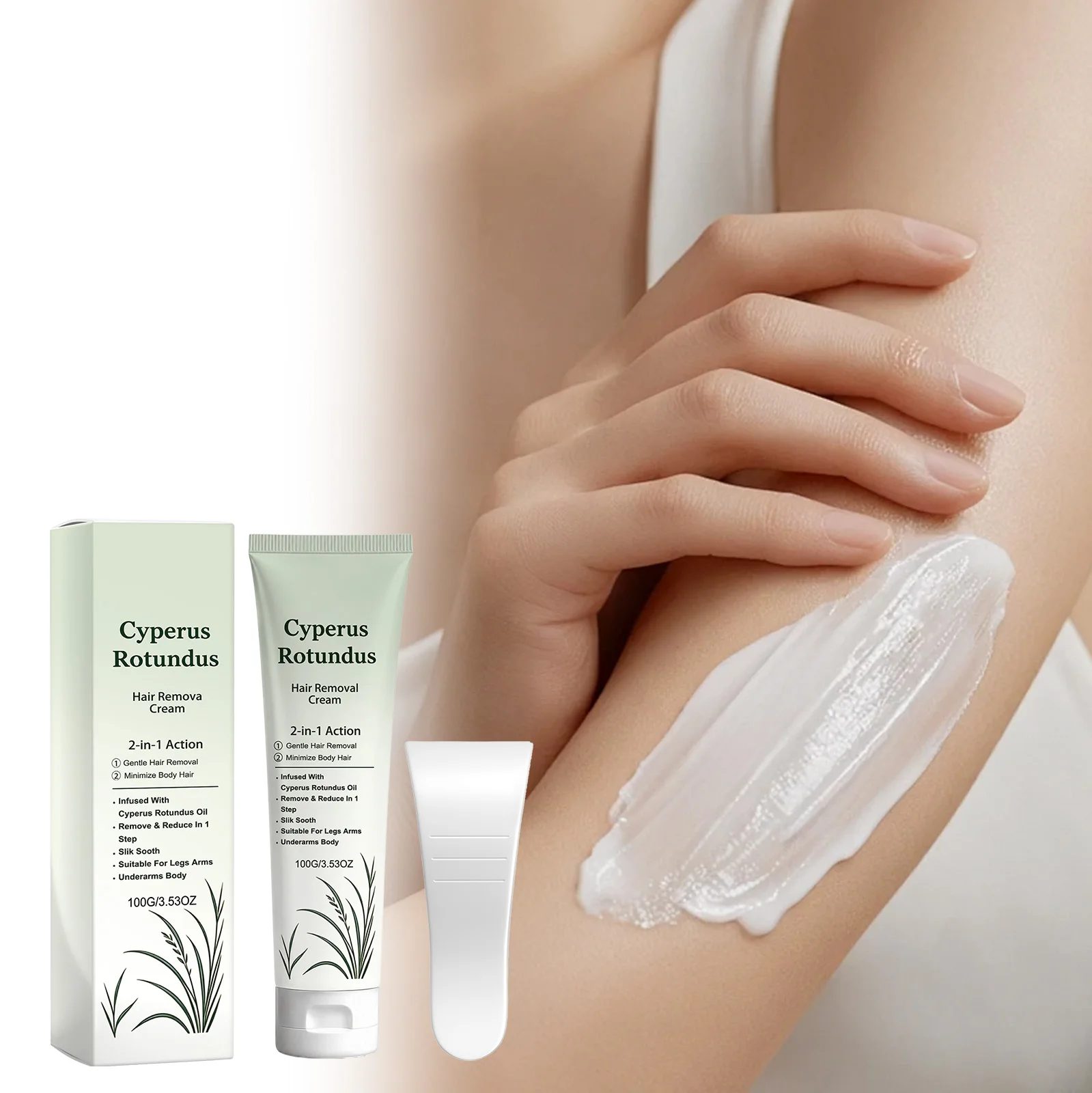 Cyperus Rotundus Hair Removal Cream Fast Acting Gentle Depilatory Silky Smooth Skin For Leg Arms Underarm Full Body Hair Remover