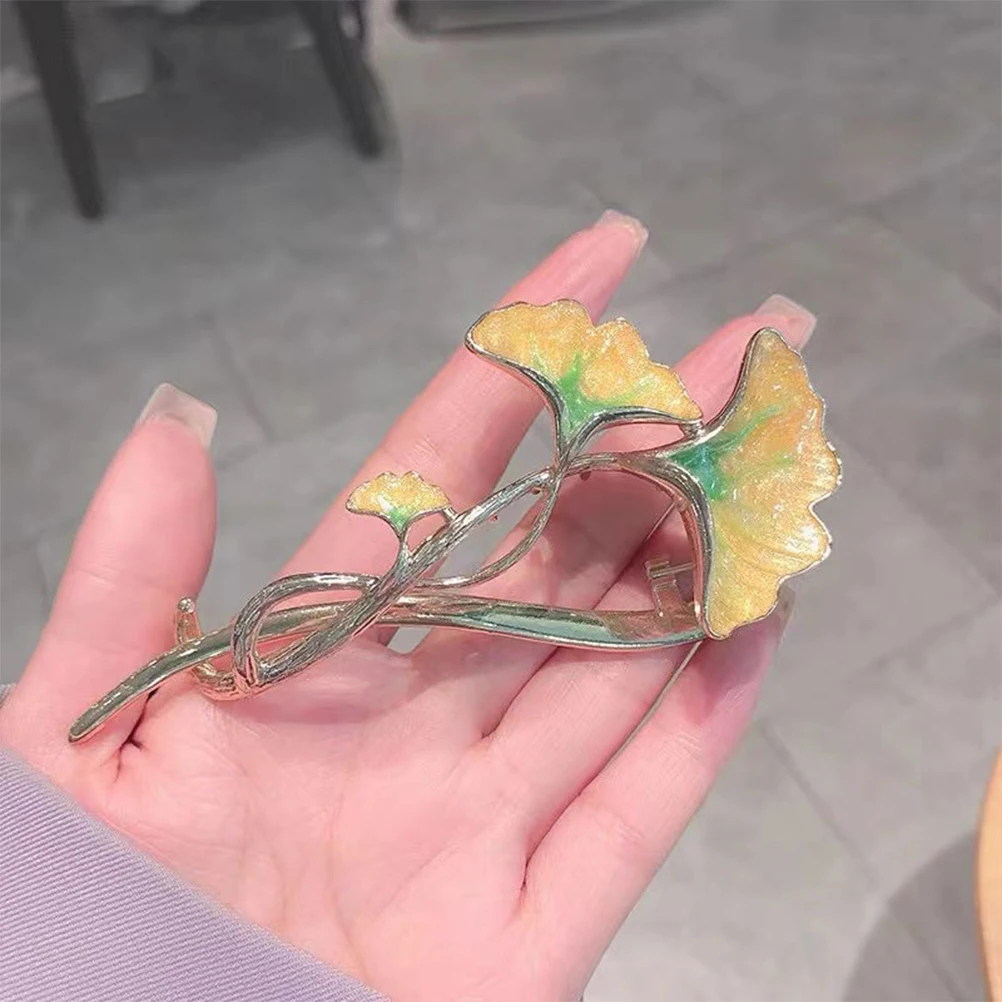 

2pcs Ginkgo Leaf Hair Clip Elegant Accessories Women Hair Barrettes Grip Durable Reliable Bun Clamp Leaf Hairpin