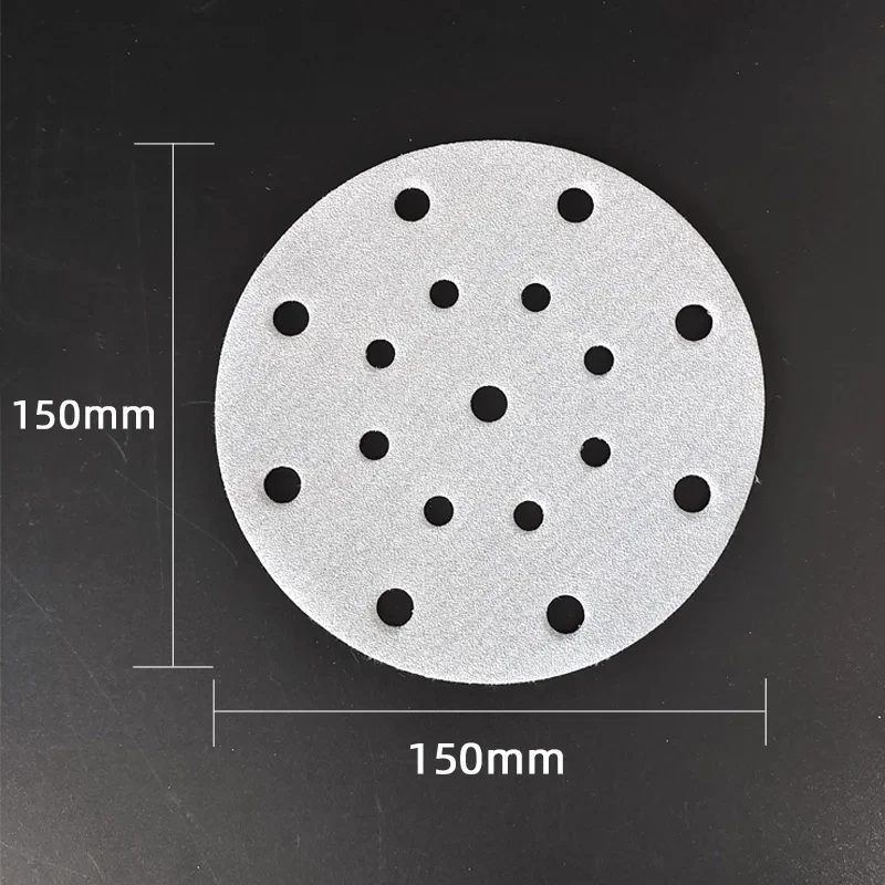 

White Abrasive 6 Inch 17 Holes Aluminum Oxide Sanding Disc/ Dry Grinding Sandpaper Paper 60 to 600 Grits for Sanding & Polishing