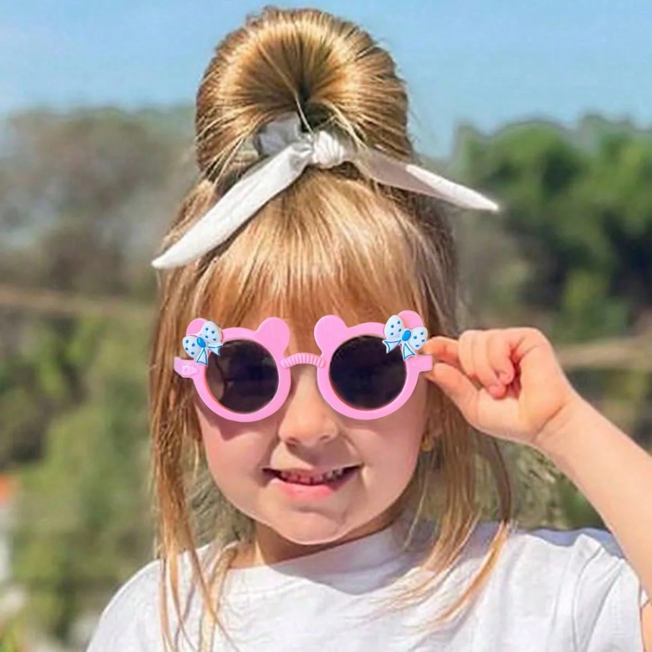 1/2/3/6Pcs Boy Girl Cute Bear Frame Bowknot Kids Children Fashion Glasses Eyewear