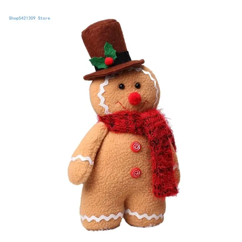 

Festival Home Ornament Plush GingerbreadMan Holiday Room Decor Party Props