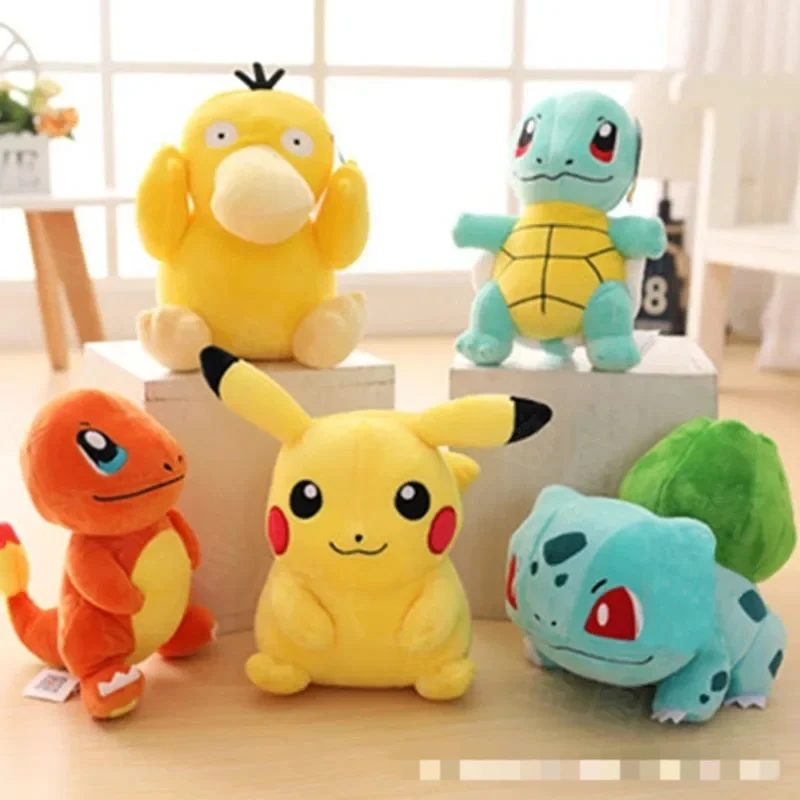 2025Pokemon Stuff Plush Toys Kawaii Pikachu Pichu Charmander Squirtle Psyduck Anime Soft Dolls Doll Kids Birthday Christmas Gift