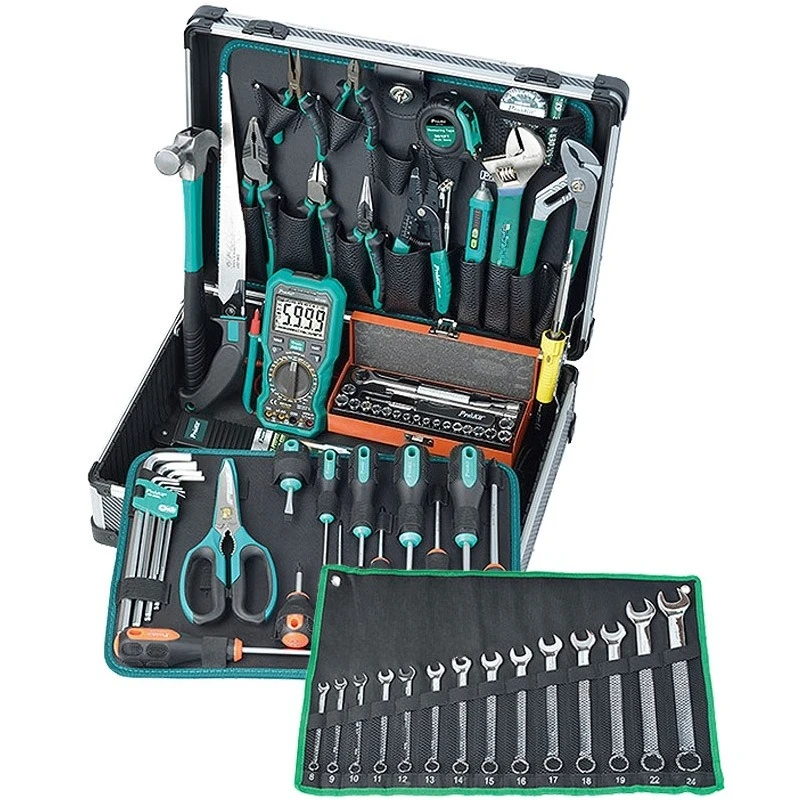 PK-4046G professional plumber maintenance tool set 45-piece set screwdriver water pump pliers multimeter hammer