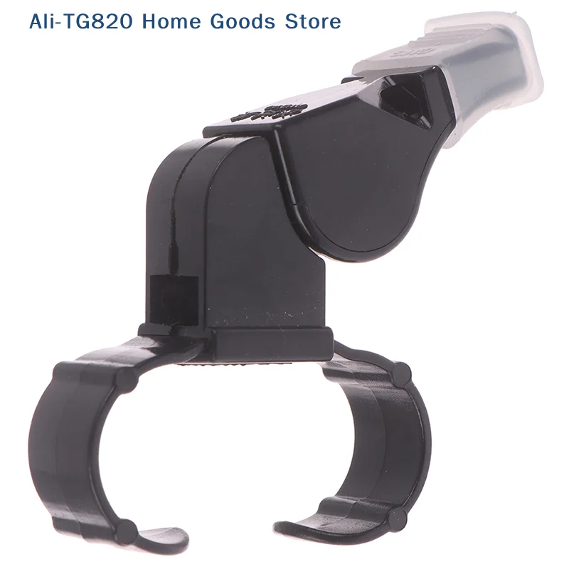 [TG820]Black Plastic Pealess Finger Grip Sports Skate/Football Referee Mouth Whistle