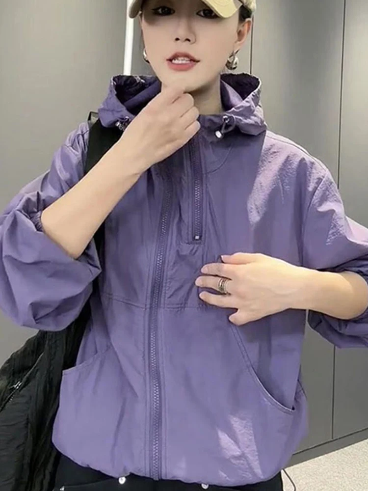 تصميم Sensation بسحاب مزدوج وغطاء للرأس ort Jaet للسيدات فضفاض للتخسيس ومتعدد الاستخدامات للحماية من الشمس ملمس عالي الجودة