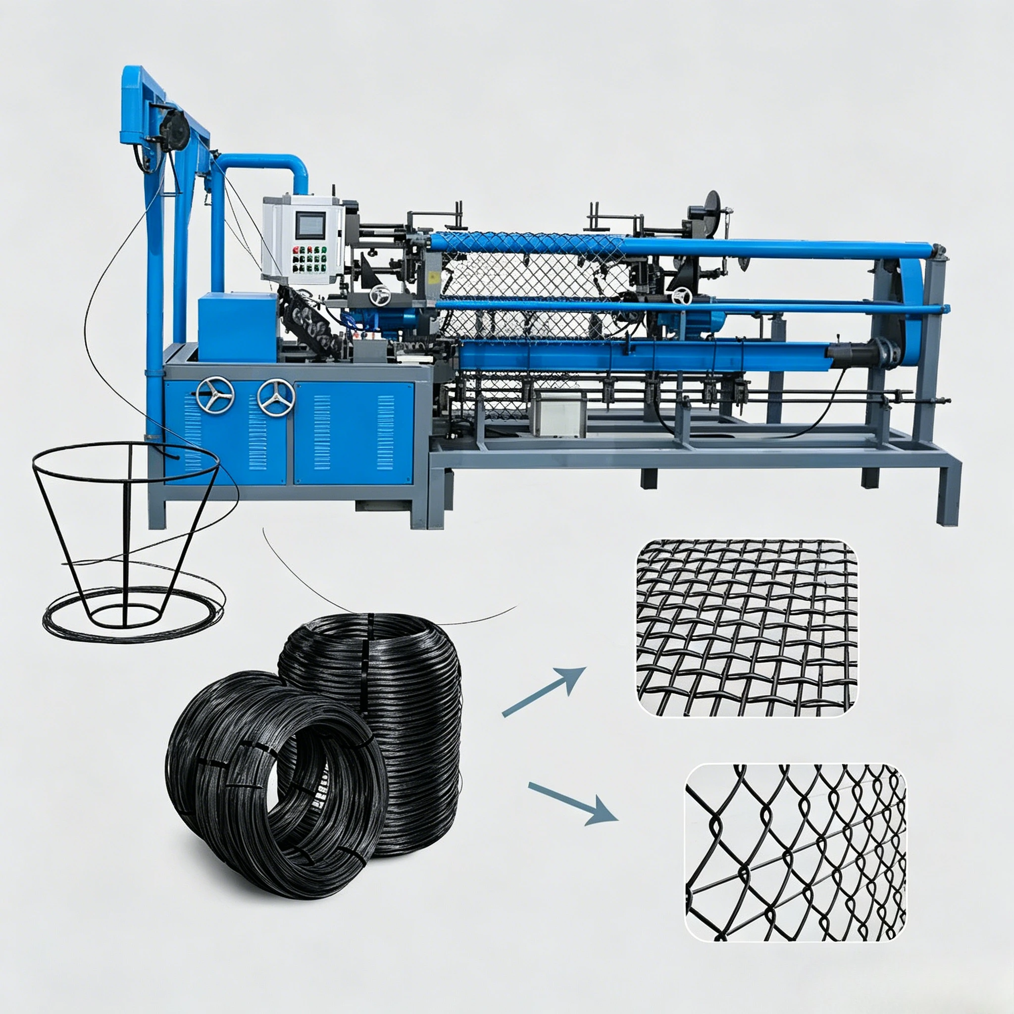 Wire Fence Machine Automatic Chain Link Mesh Weaving Looper for Hexagonal Netting Sports Field Farm Customized