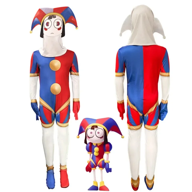 Pomni Cosplay Costume The Amazing Digital Circus Cosplay for Adult Kids Halloween Caine Jax Pomni Jumpsuit Halloween Party Suit