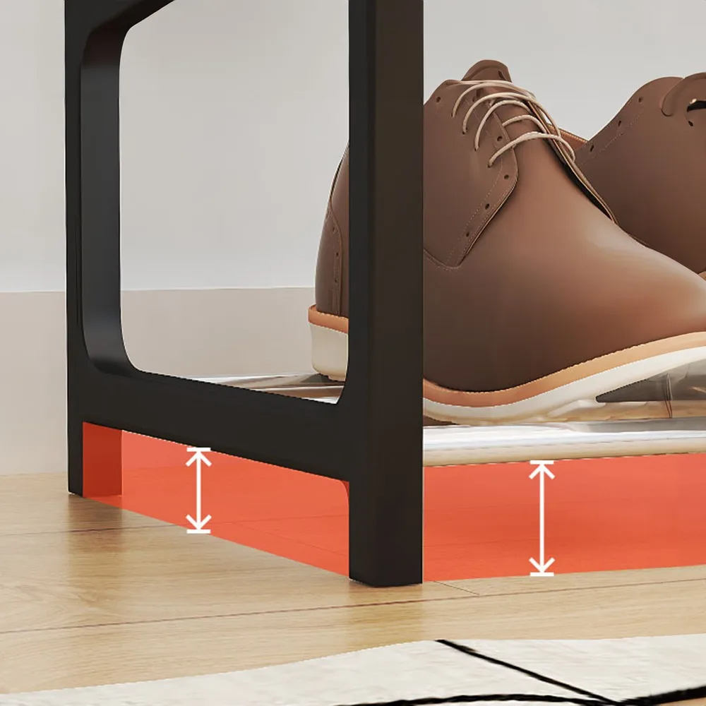 Accessories Space Saving Simple Shoe Rack 4 Tiers Easy Installation Shoe Shelf Removable Shoe Cabinet Living Room view 5