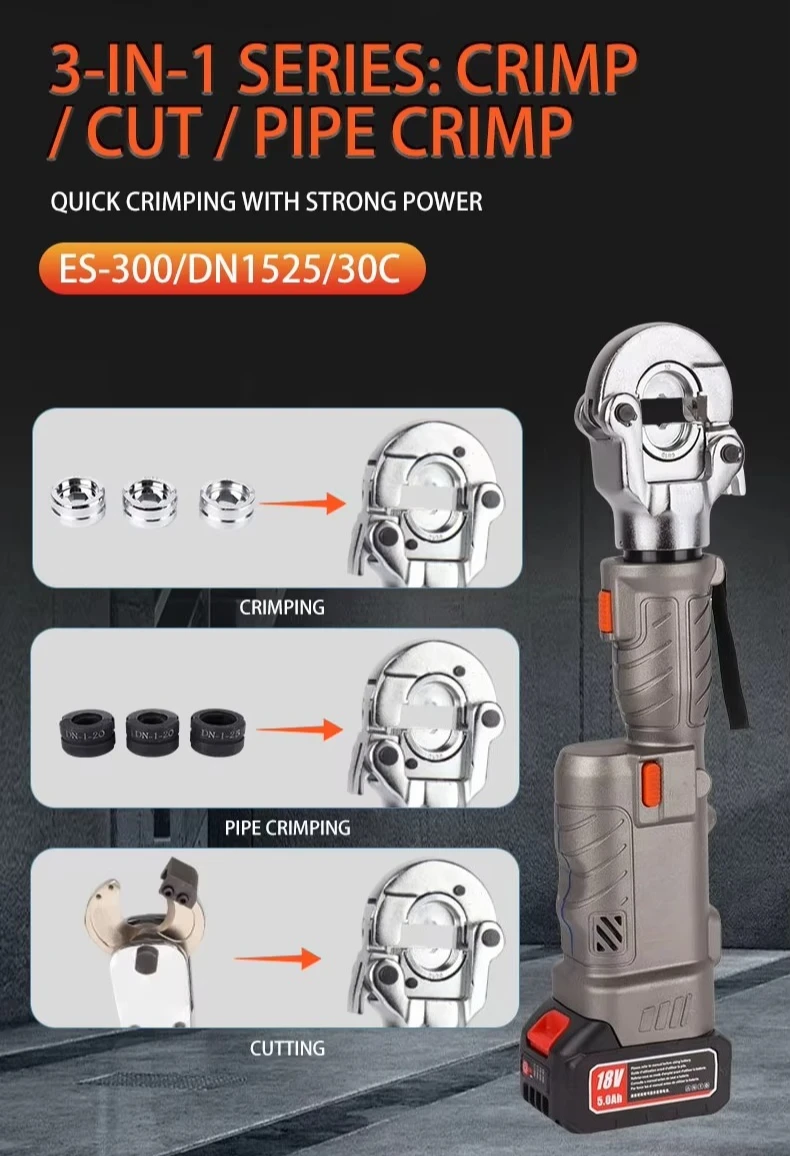 Three-in-one series: crimping/cutting/pipeline crimping tools, lithium-ion hydraulic pliers three-in-one