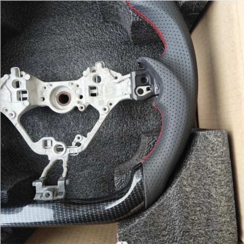 Carbon Fiber Steering Wheel For Toyota GR86 For Subaru BRZ 2017-2024 Perforated Leather Car Steering Wheel Car Accessories