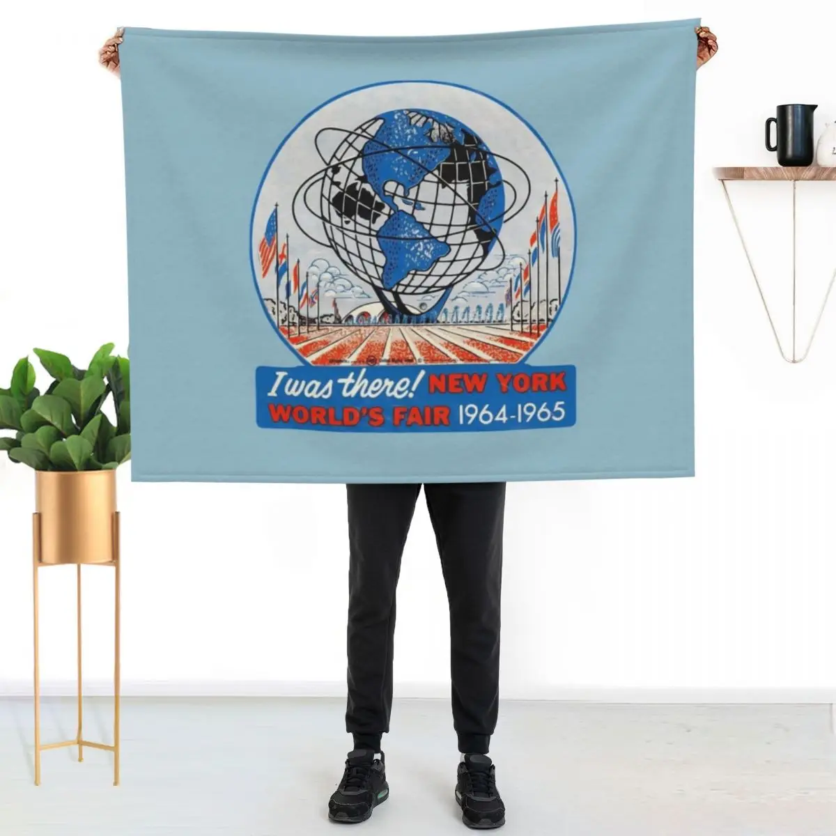 New York World's Fair RETRO 1964 Throw Blanket For Sofa Thin Luxury Designer for winter Comforter Flannels Blankets