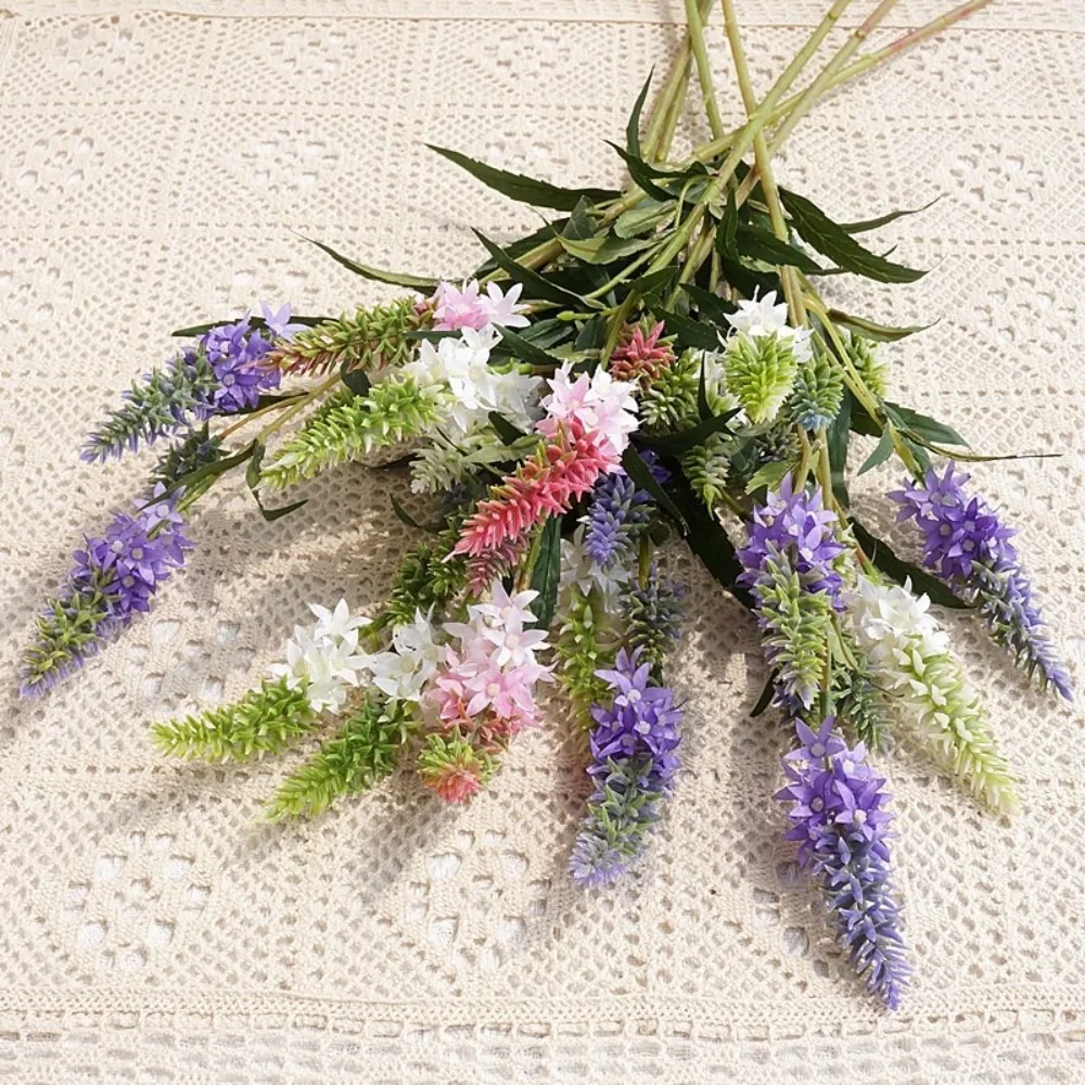 Rama de flor de lupino Artificial creativa de 75cm, flor de Lupinus de seda elegante de plástico hecha a mano, flor falsa de tacto Real para fiesta de boda