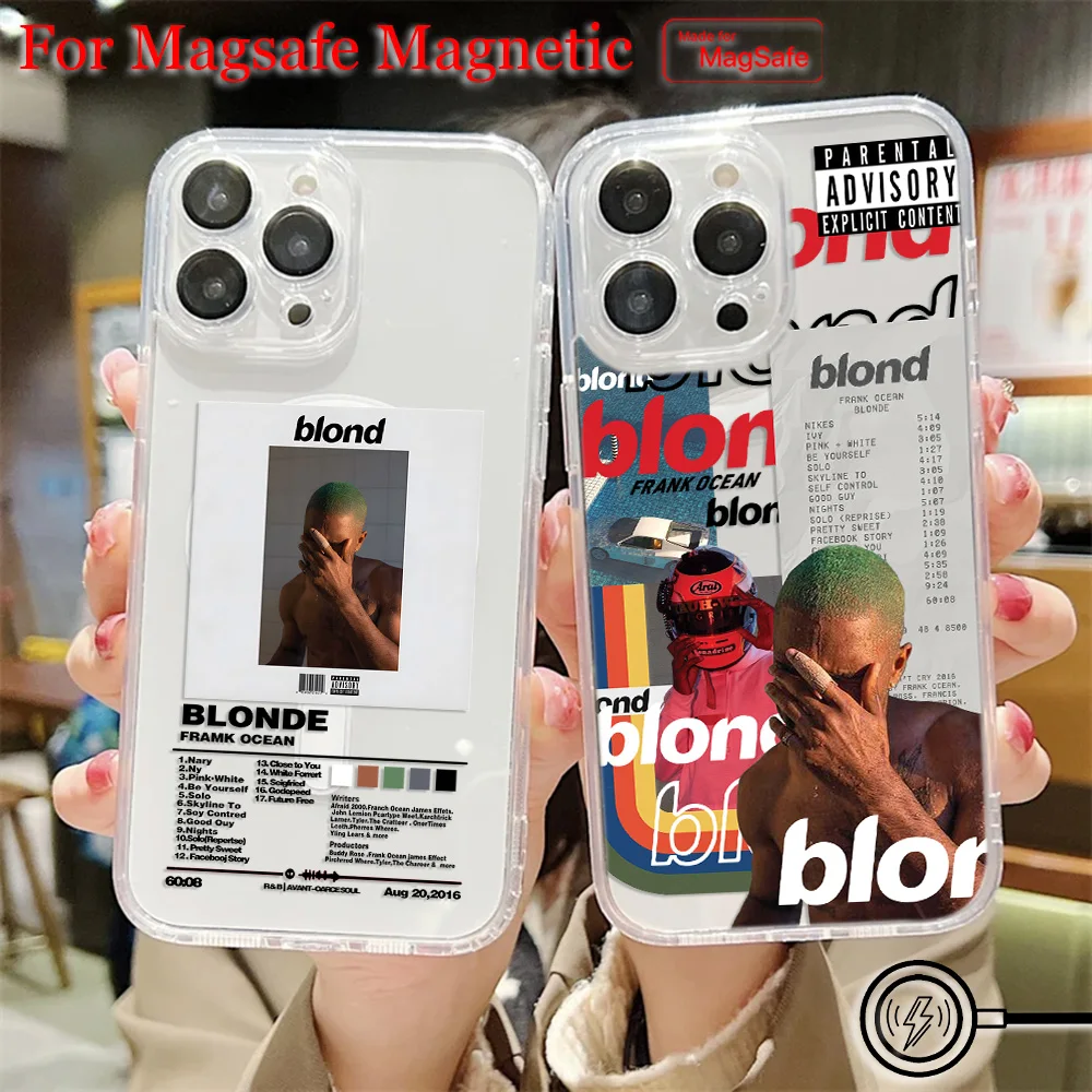 Singer Frank Blonde Oceans Hot Magsafe Magnetic Phone Case for iPhone 16 15 14 13 12 11 8 7 Plus Pro Max X XSMax Clear Tpu Cover