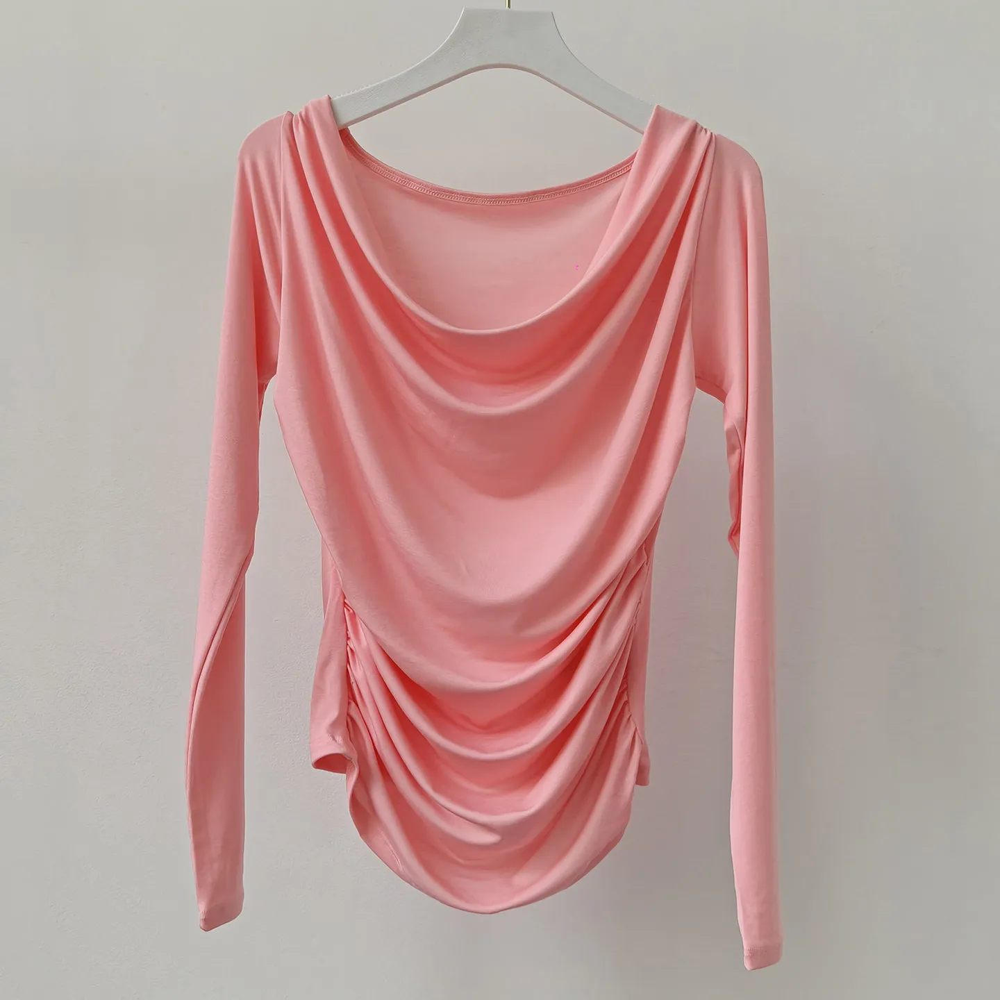 Yoga-Kleidung, langärmlige Oberteile, Damen-Sport-T-Shirts, tailliert, atmungsaktiv, für Pilates, Training, Fitness, Laufoberteile – Detail 5