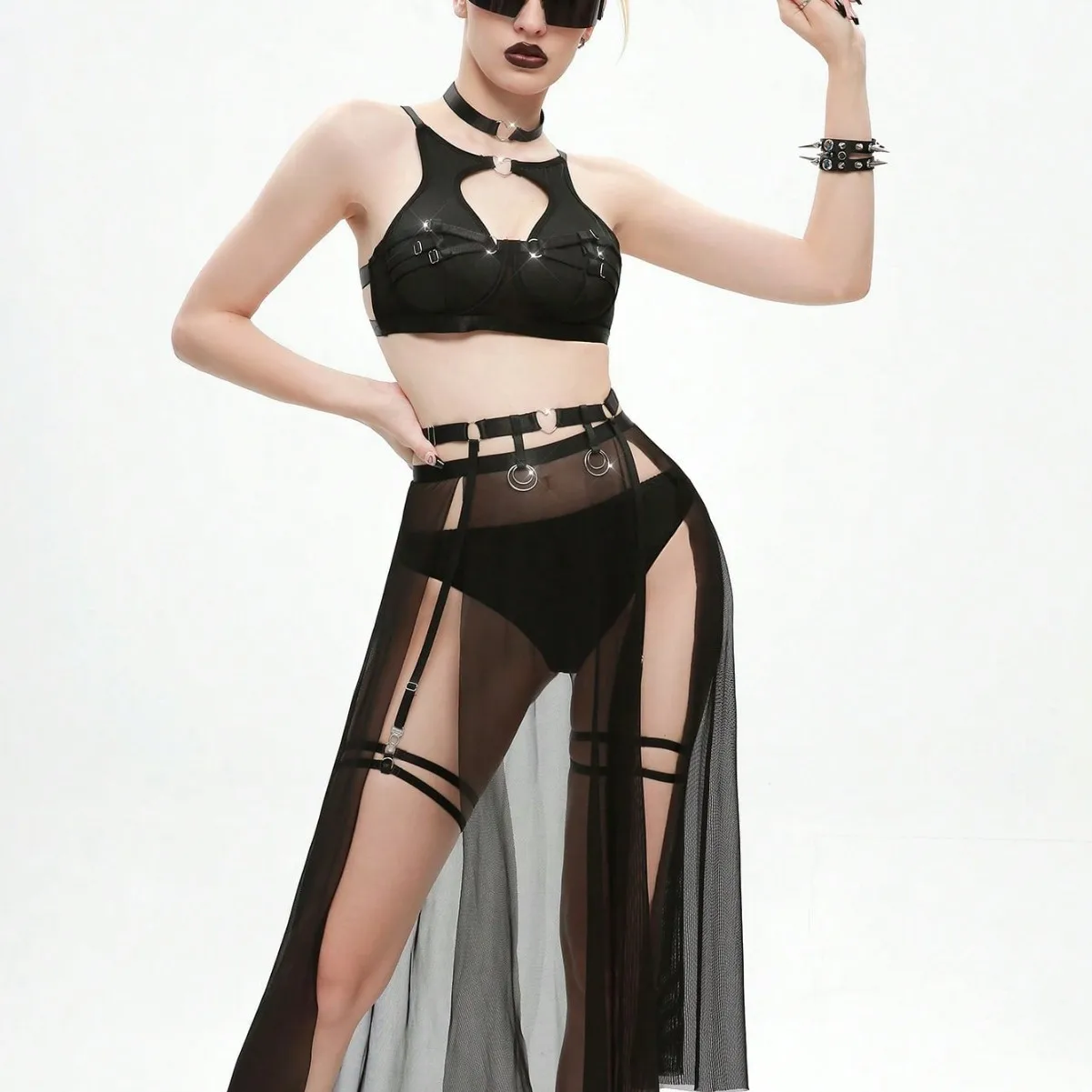 3 Pieces One Shoulder Bikini 2025 Women With Dress Swimsuit Female Solid Swimwear Summer Beach Wear Bathing Swimming Swim Suit