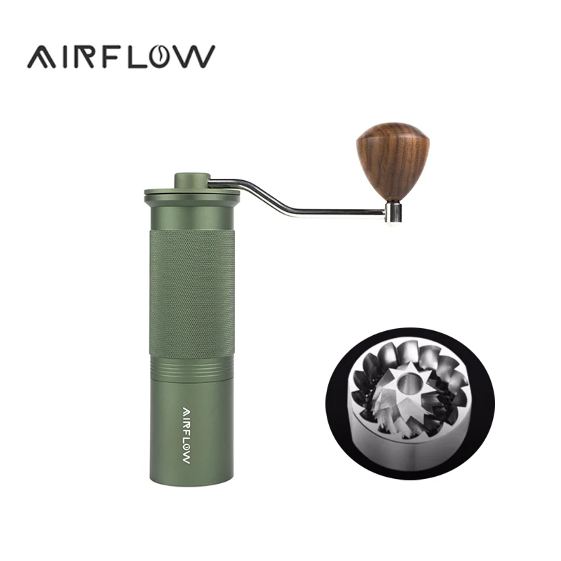 AIRFLOW Manual Coffee Grinder For 420 Stainless Steel Conical Burr Coffee Beans Grinder Adjustable Setting Barista Tools