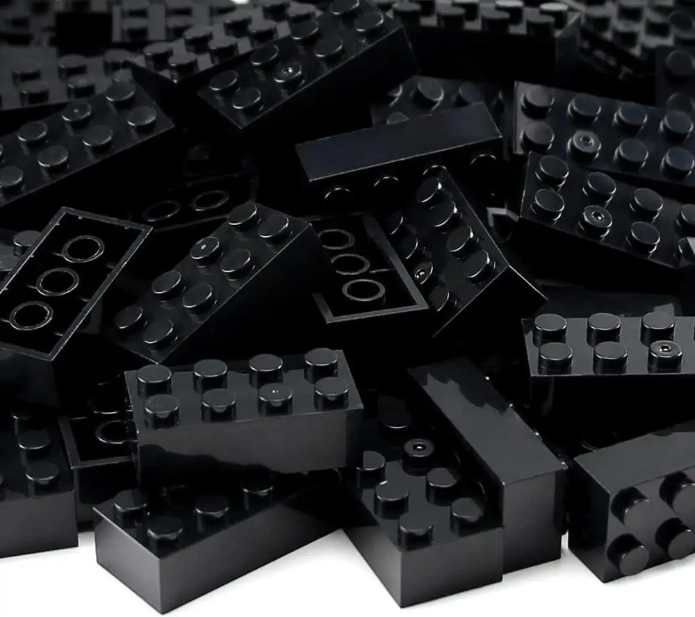 100 pçs 2x4 tijolos peças pretas peças clássico edifício criativo jogar blocos conjunto peças acessórios de brinquedo compatível com 3001 major