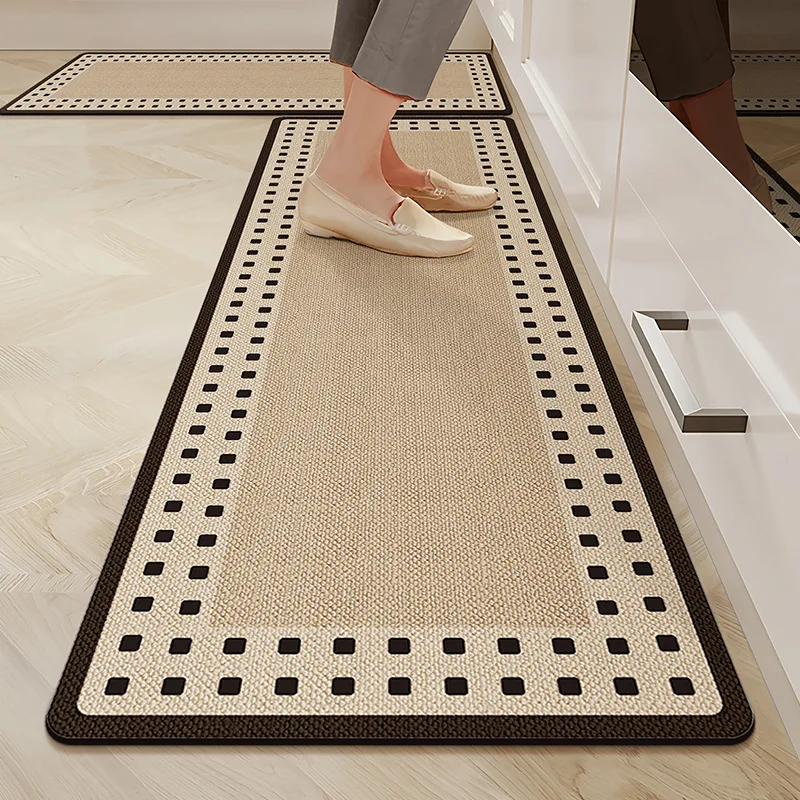 Pvc Kitchen Carpet Non-slip Oil-proof Rug Waterproof Leather Floor Mat Modern Long Strip Carpets Alfombra De Cocina 주방 미끄럼 방지 카펫